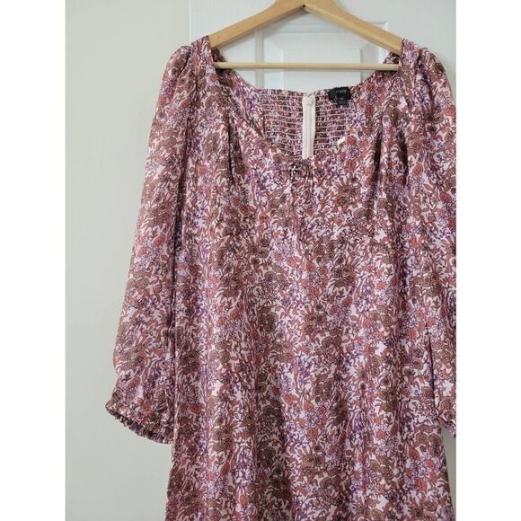 J crew Sweetheart long-sleeve midi dress in fete floral Sz 16 NWT $268 - Picture 4 of 12